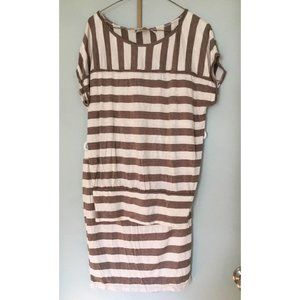 Max Studio Skirt Set Casual 2 Piece Outfit Top And Skirt striped brown Small Med